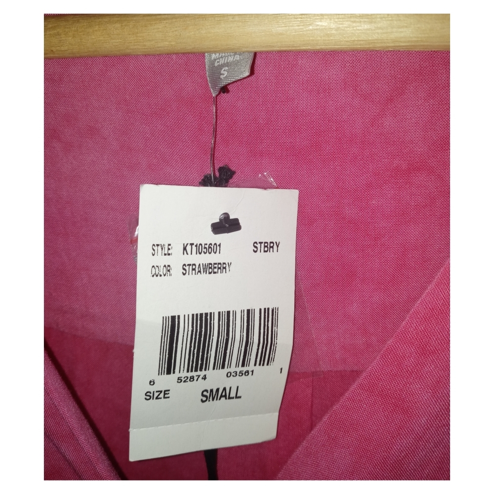 Kut from the Kloth Button Down Blouse Strawberry / Pink Top - Picture 3 of 6